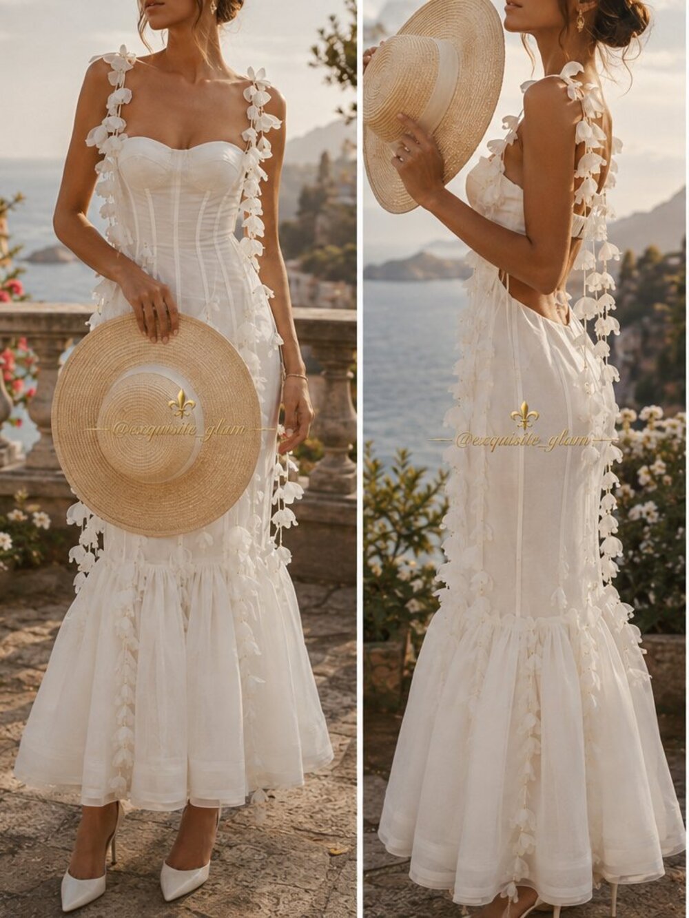 Exquisite Glam Bridal Couture Wedding Evening Cocktail Elegant Runway Gown Dress